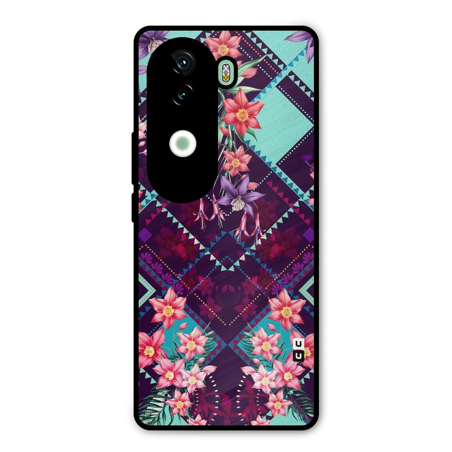 Floral Diamonds Metal Back Case for iQOO Z9s