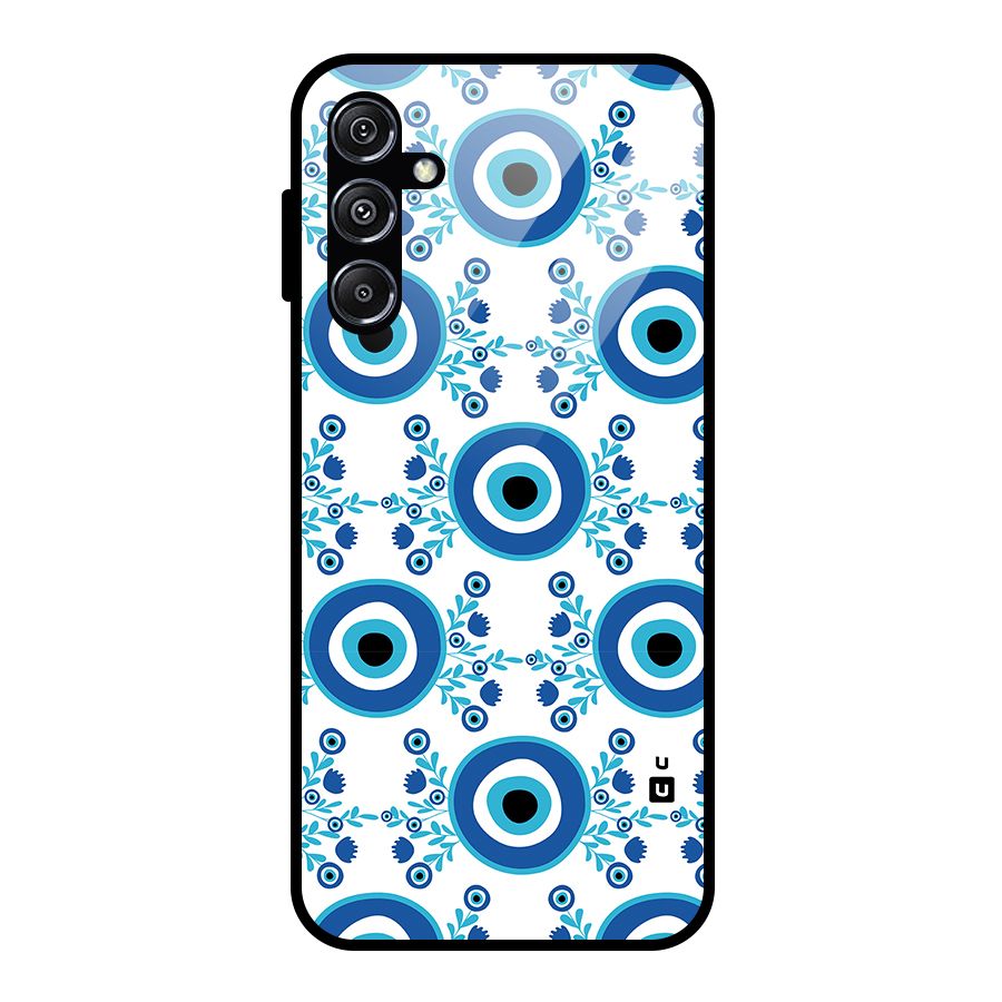 Floral Evil Eyes Glass Back Case for Galaxy M34 5G