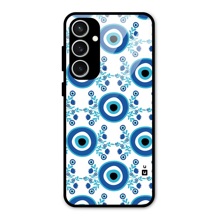 Floral Evil Eyes Glass Back Case for Galaxy S23 FE