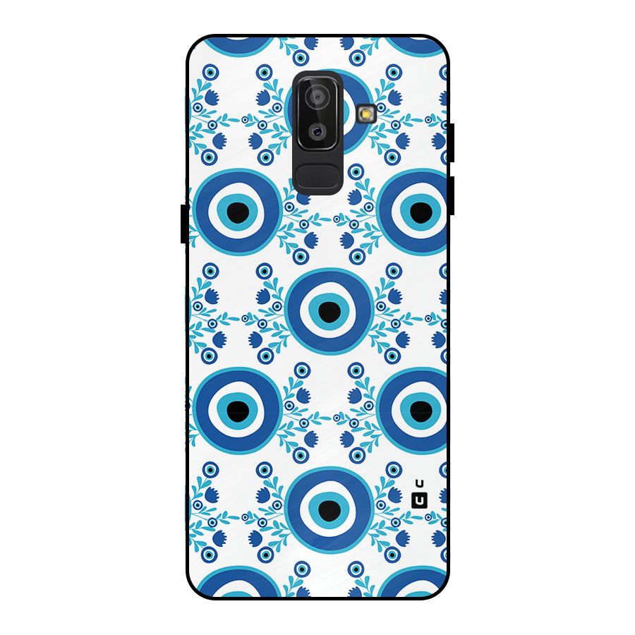 Floral Evil Eyes Metal Back Case for Galaxy J8