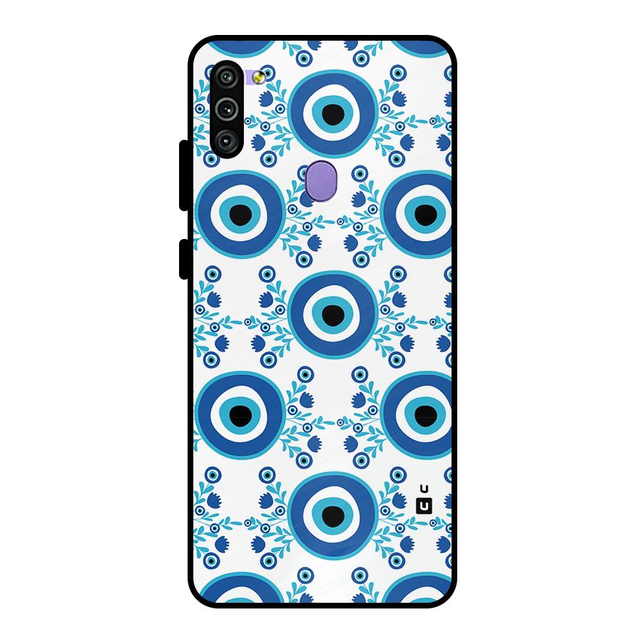 Floral Evil Eyes Metal Back Case for Galaxy M11