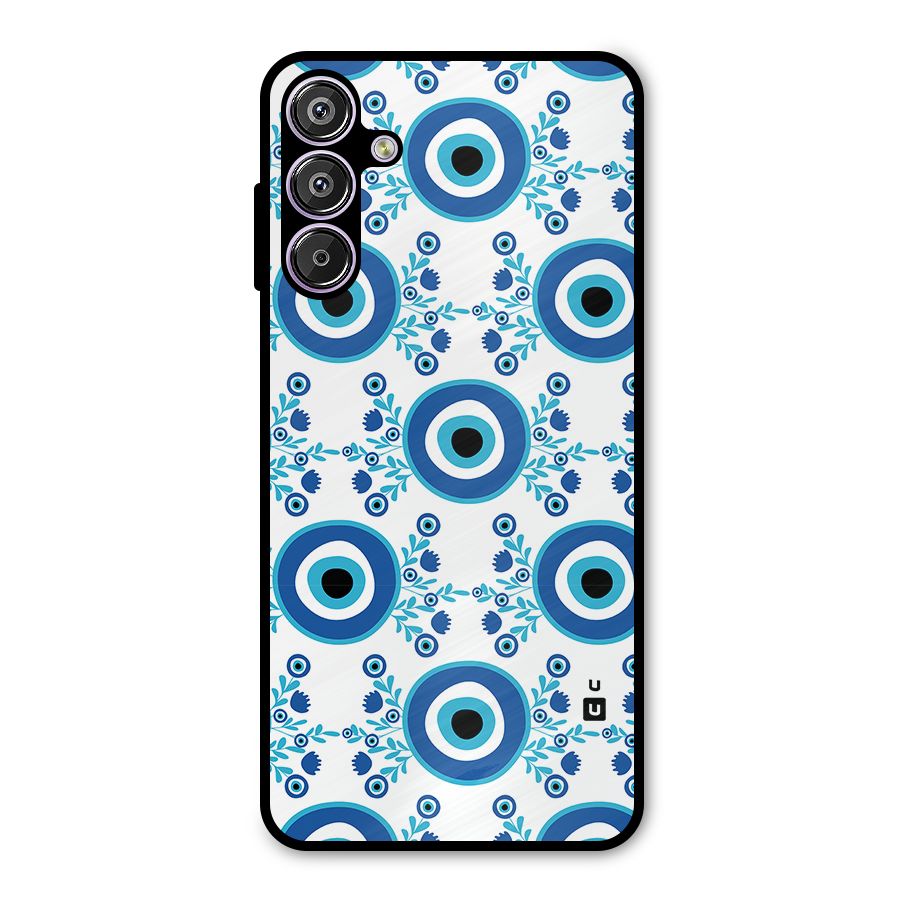 Floral Evil Eyes Metal Back Case for Galaxy M15