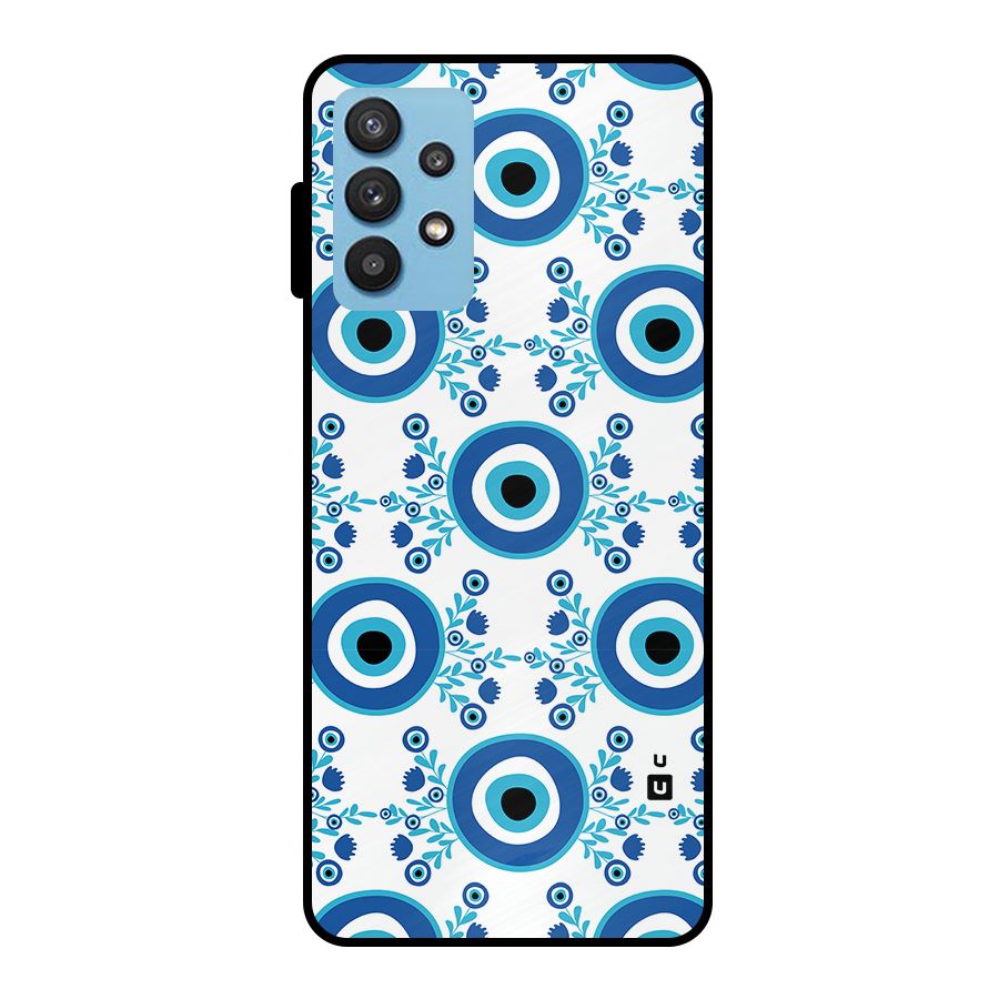 Floral Evil Eyes Metal Back Case for Galaxy M32 5G