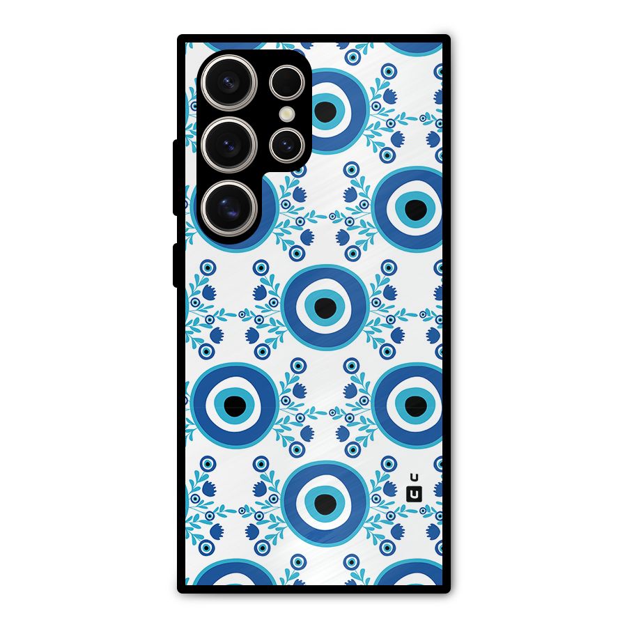 Floral Evil Eyes Metal Back Case for Galaxy S24 Ultra