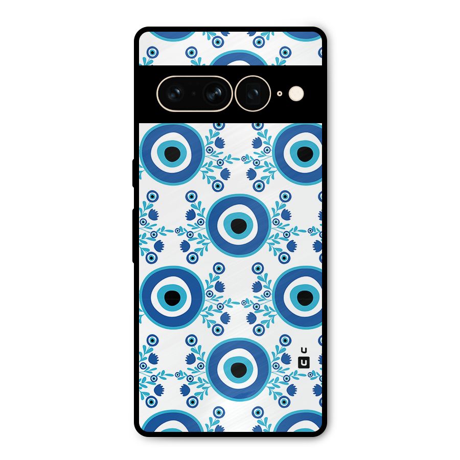 Floral Evil Eyes Metal Back Case for Google Pixel 7 Pro