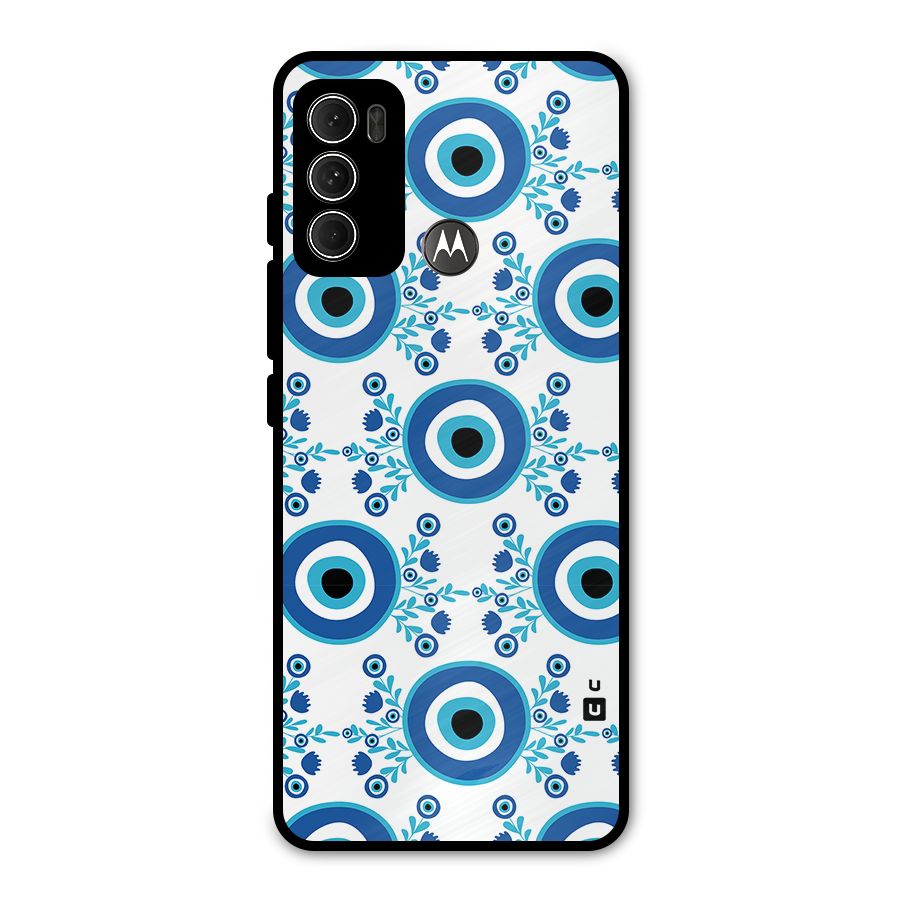 Floral Evil Eyes Metal Back Case for Moto G60