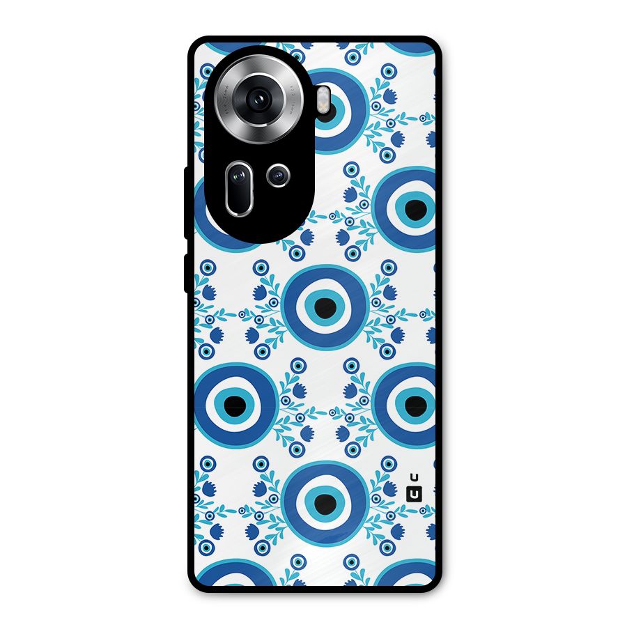 Floral Evil Eyes Metal Back Case for Oppo Reno11 5G