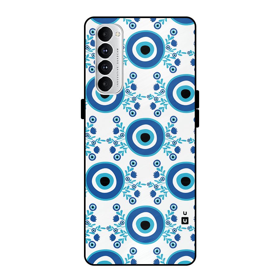 Floral Evil Eyes Metal Back Case for Oppo Reno4 Pro