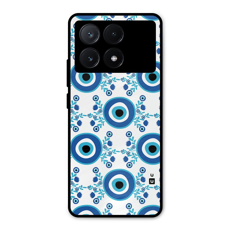 Floral Evil Eyes Metal Back Case for Poco X6 Pro