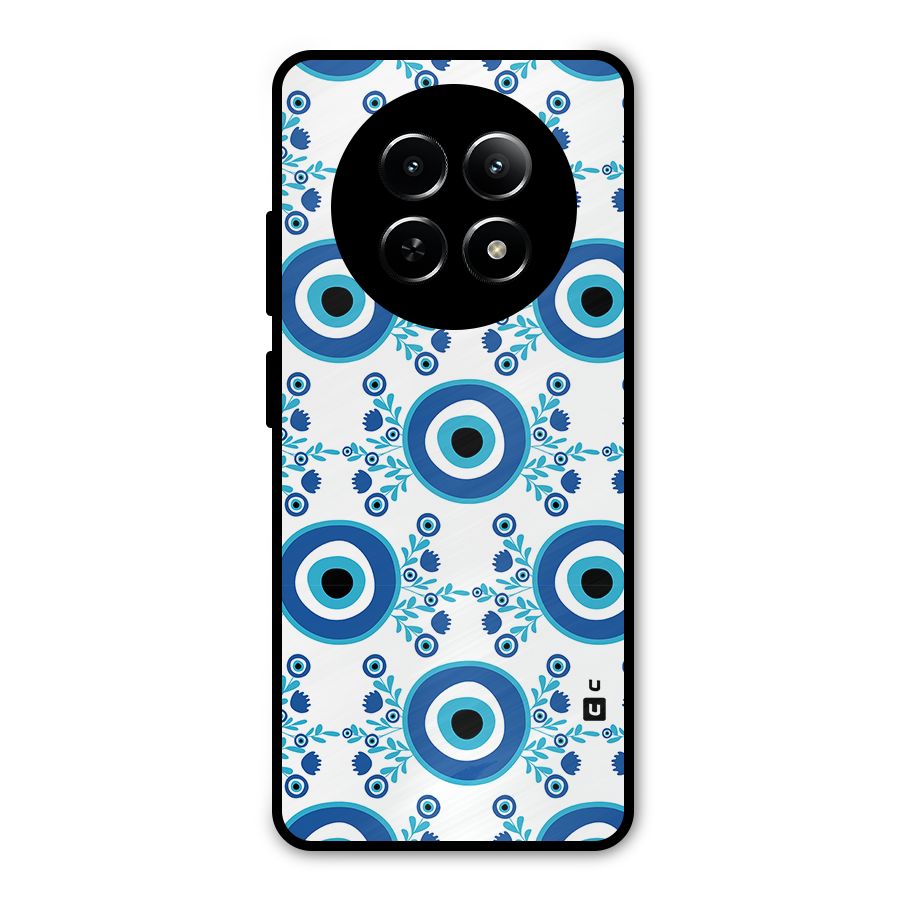 Floral Evil Eyes Metal Back Case for Realme Narzo 70x 5G