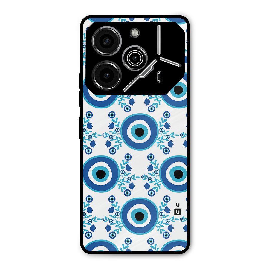 Floral Evil Eyes Metal Back Case for Tecno Pova 6 Pro