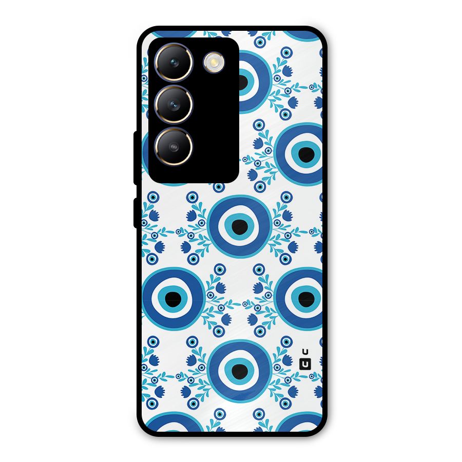 Floral Evil Eyes Metal Back Case for Vivo T3 5G