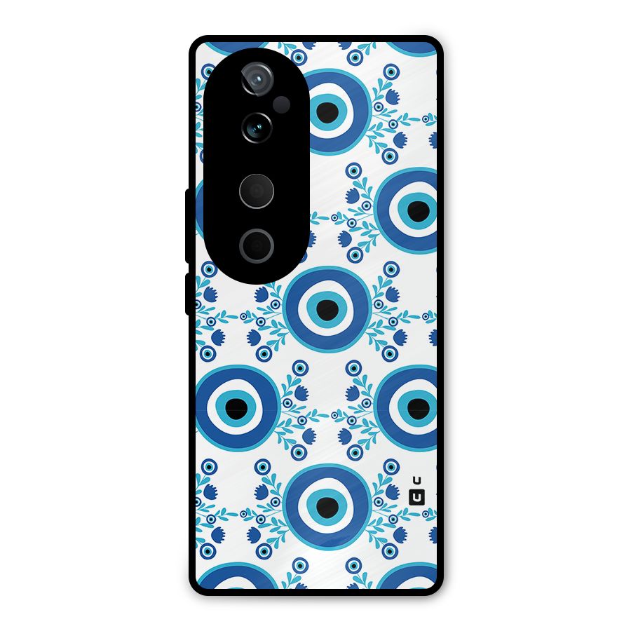 Floral Evil Eyes Metal Back Case for Vivo T3 Ultra