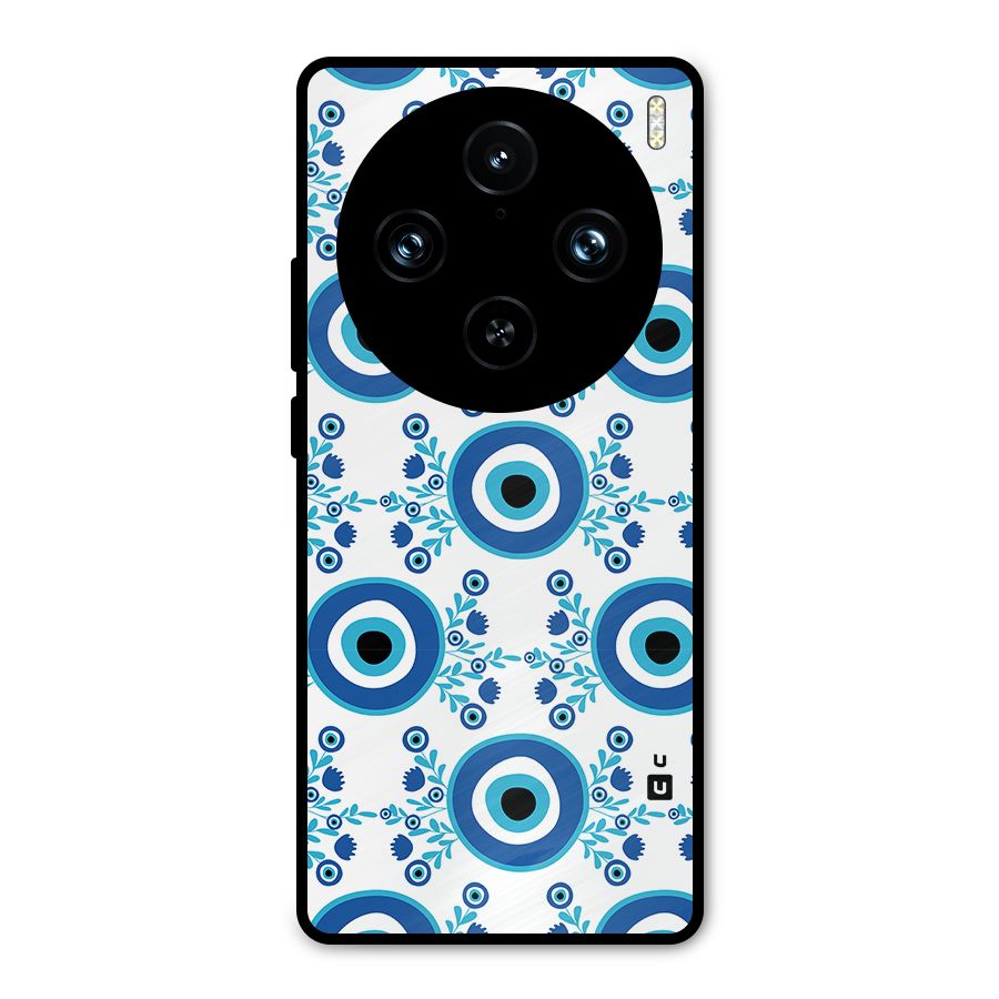 Floral Evil Eyes Metal Back Case for Vivo X100 Pro