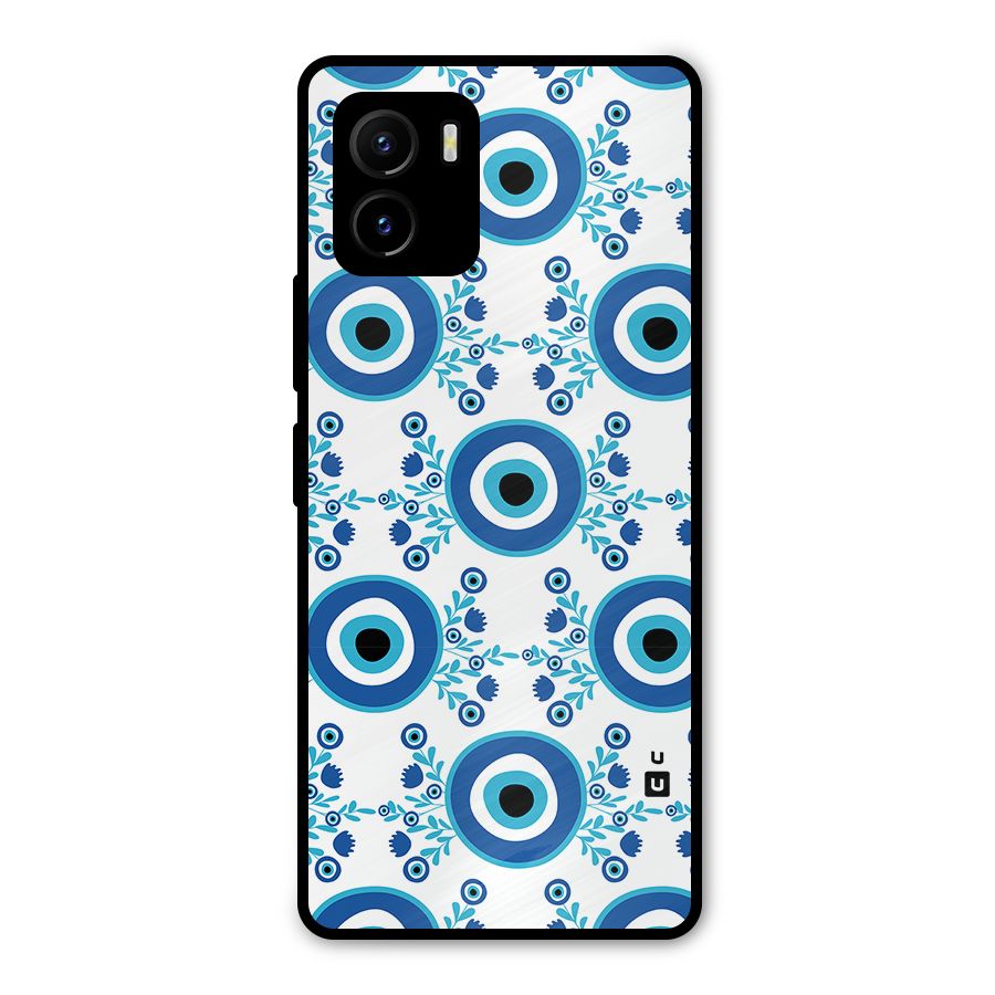 Floral Evil Eyes Metal Back Case for Vivo Y15s