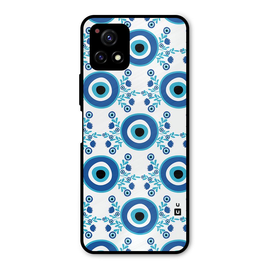 Floral Evil Eyes Metal Back Case for Vivo Y72 5G