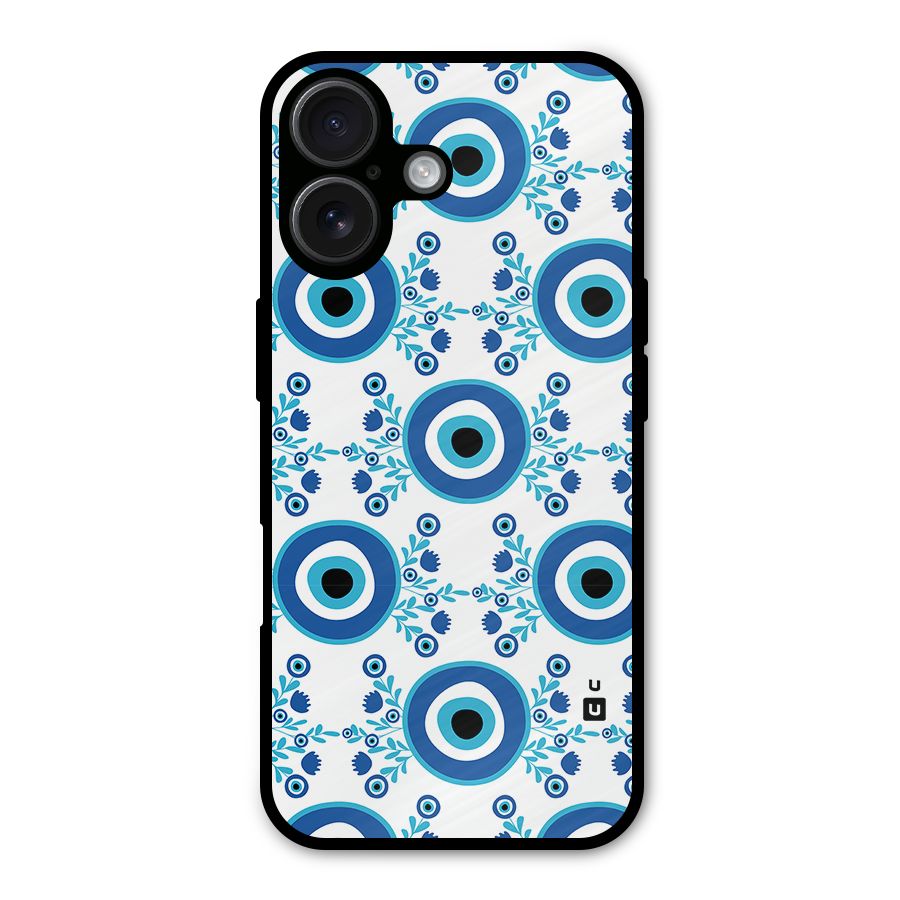 Floral Evil Eyes Metal Back Case for iPhone 16