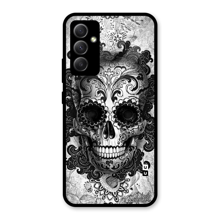 Floral Ghost Glass Back Case for Galaxy A34