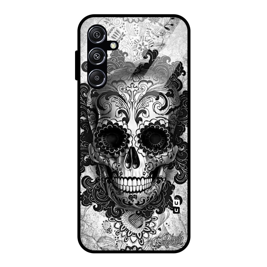 Floral Ghost Glass Back Case for Galaxy M34 5G