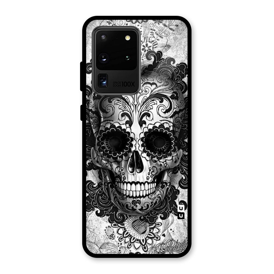 Floral Ghost Glass Back Case for Galaxy S20 Ultra