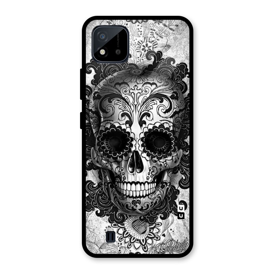 Floral Ghost Glass Back Case for Realme C11 2021