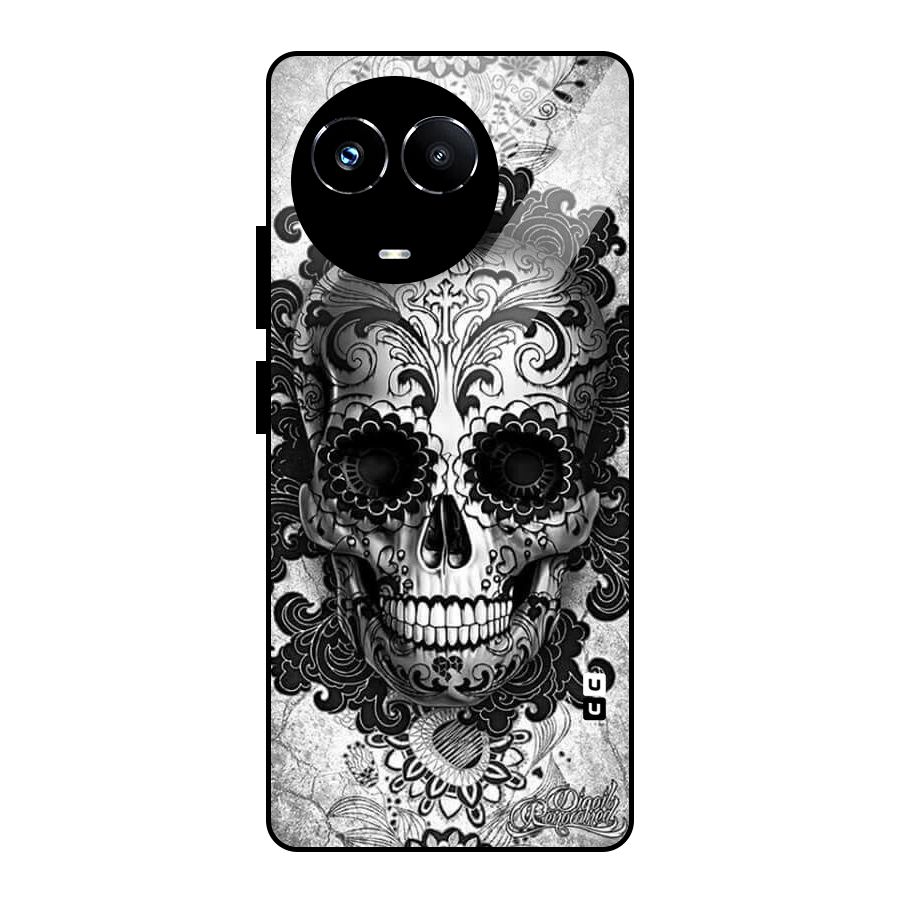 Floral Ghost Glass Back Case for Realme Narzo 60X