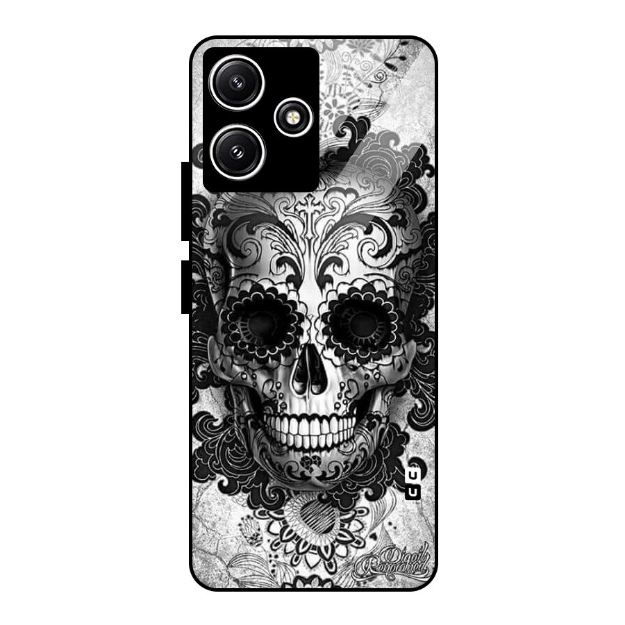 Floral Ghost Glass Back Case for Redmi 12 5G