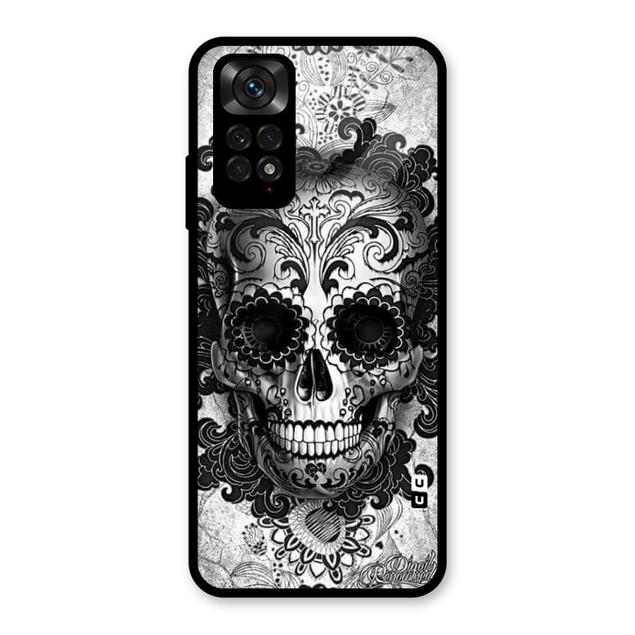 Floral Ghost Glass Back Case for Redmi Note 11S