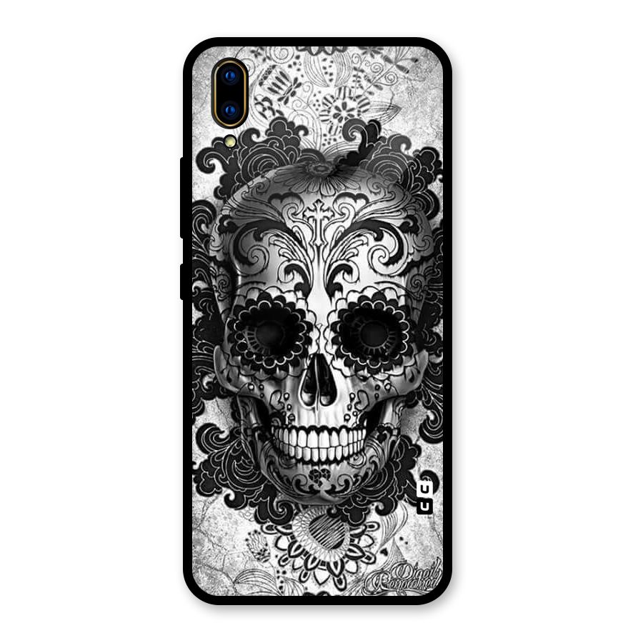 Floral Ghost Glass Back Case for Vivo V11 Pro