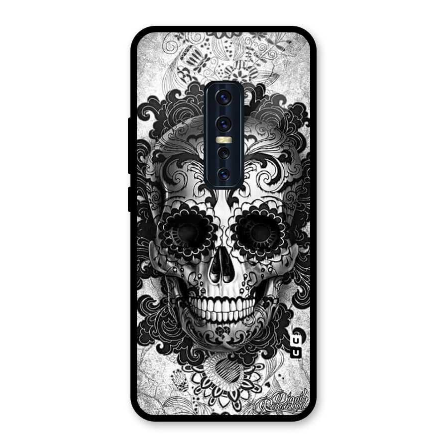 Floral Ghost Glass Back Case for Vivo V17 Pro
