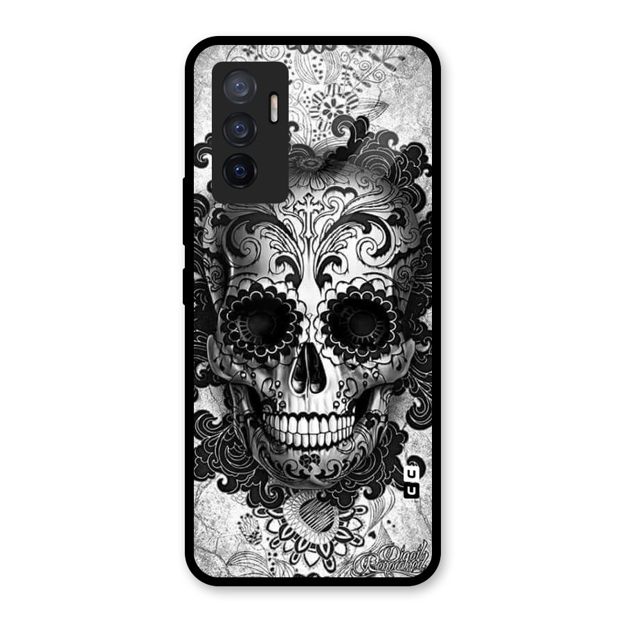 Floral Ghost Glass Back Case for Vivo V23e