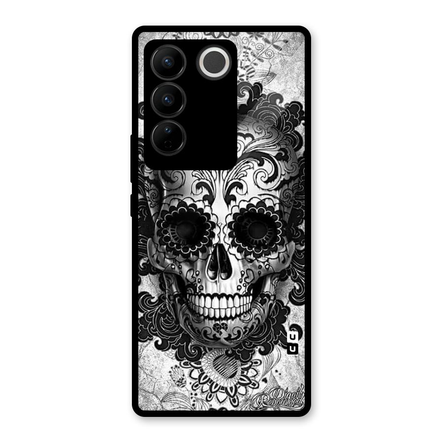Floral Ghost Glass Back Case for Vivo V27