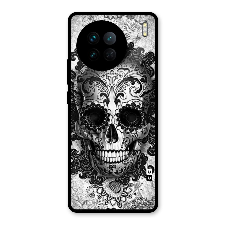 Floral Ghost Glass Back Case for Vivo X90