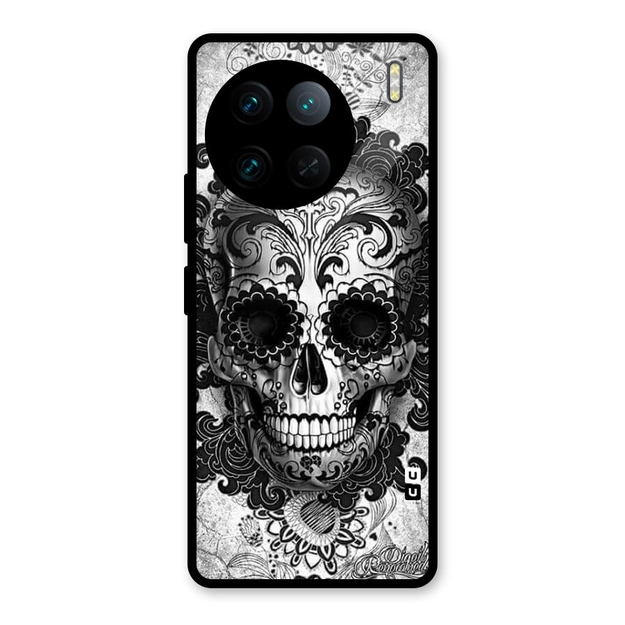 Floral Ghost Glass Back Case for Vivo X90 Pro