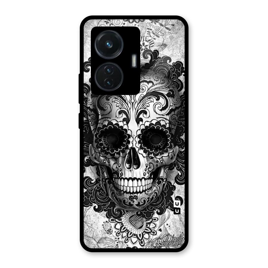 Floral Ghost Glass Back Case for iQOO Z6 44W
