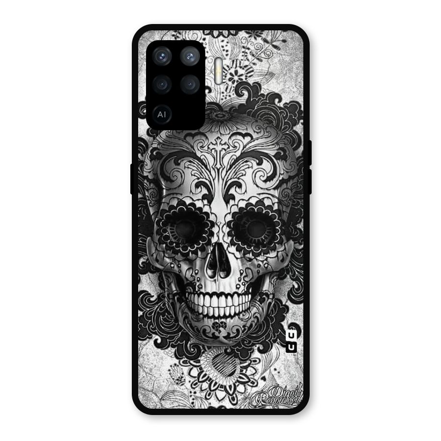 Floral Ghost Metal Back Case for Oppo F19 Pro