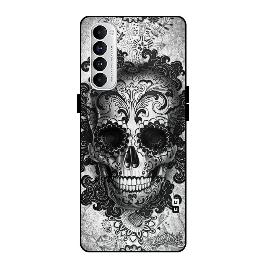 Floral Ghost Metal Back Case for Oppo Reno4 Pro