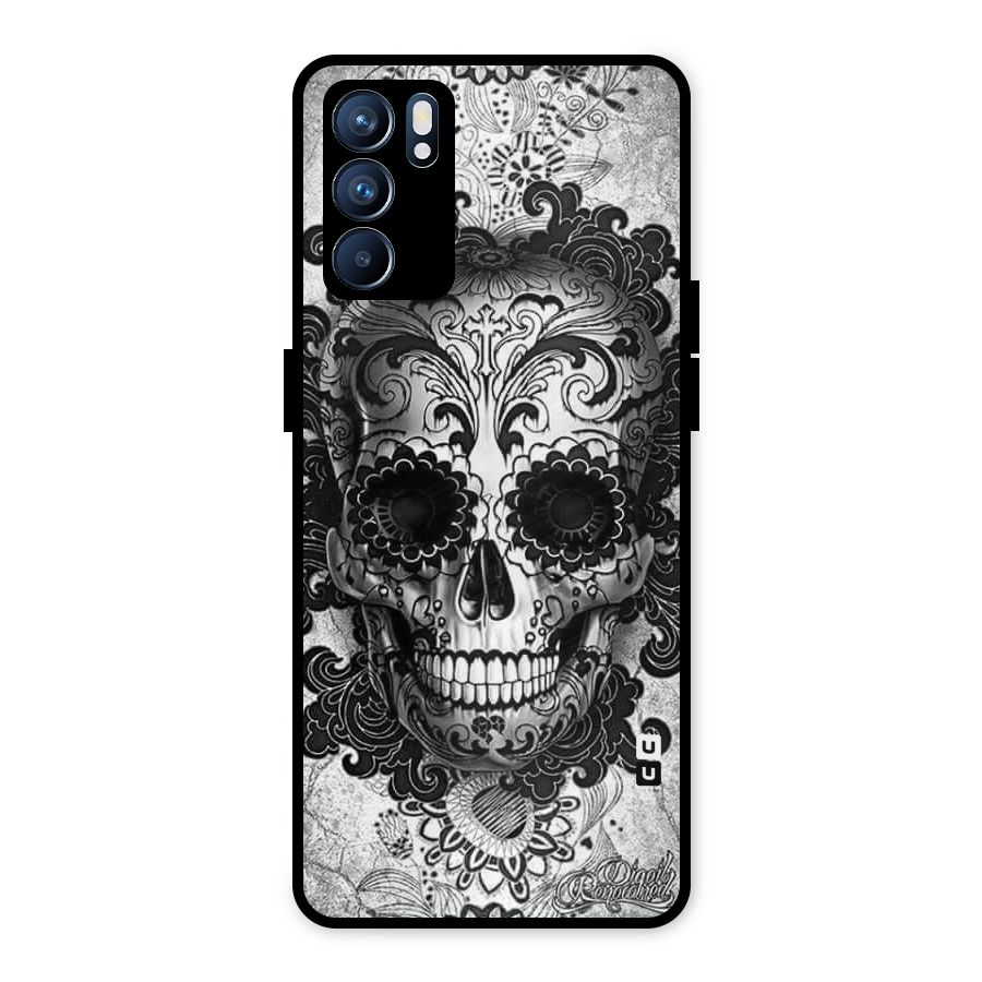 Floral Ghost Metal Back Case for Oppo Reno6 5G