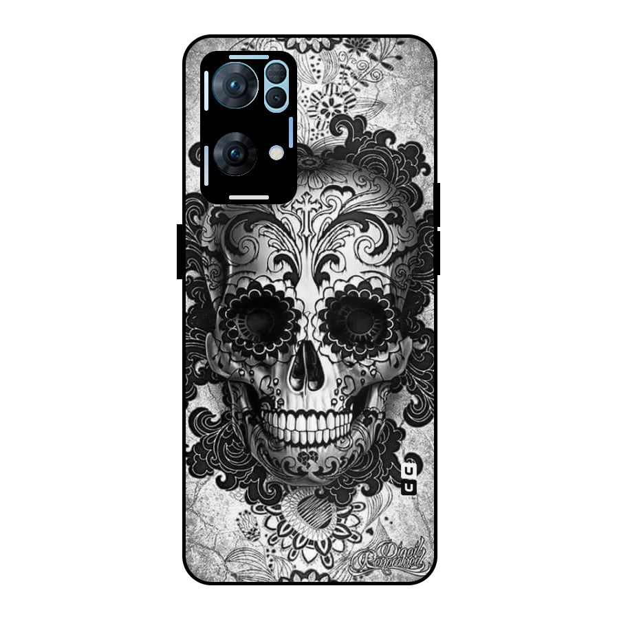 Floral Ghost Metal Back Case for Oppo Reno7 Pro 5G