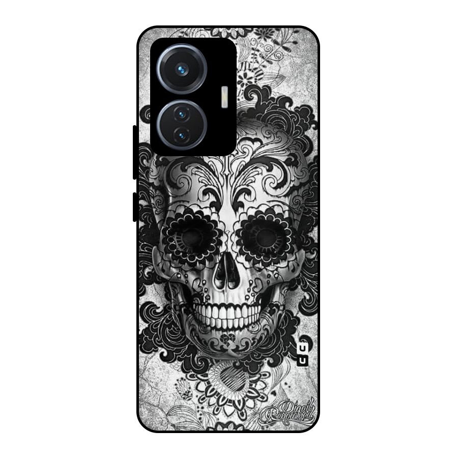 Floral Ghost Metal Back Case for Vivo T1 44W