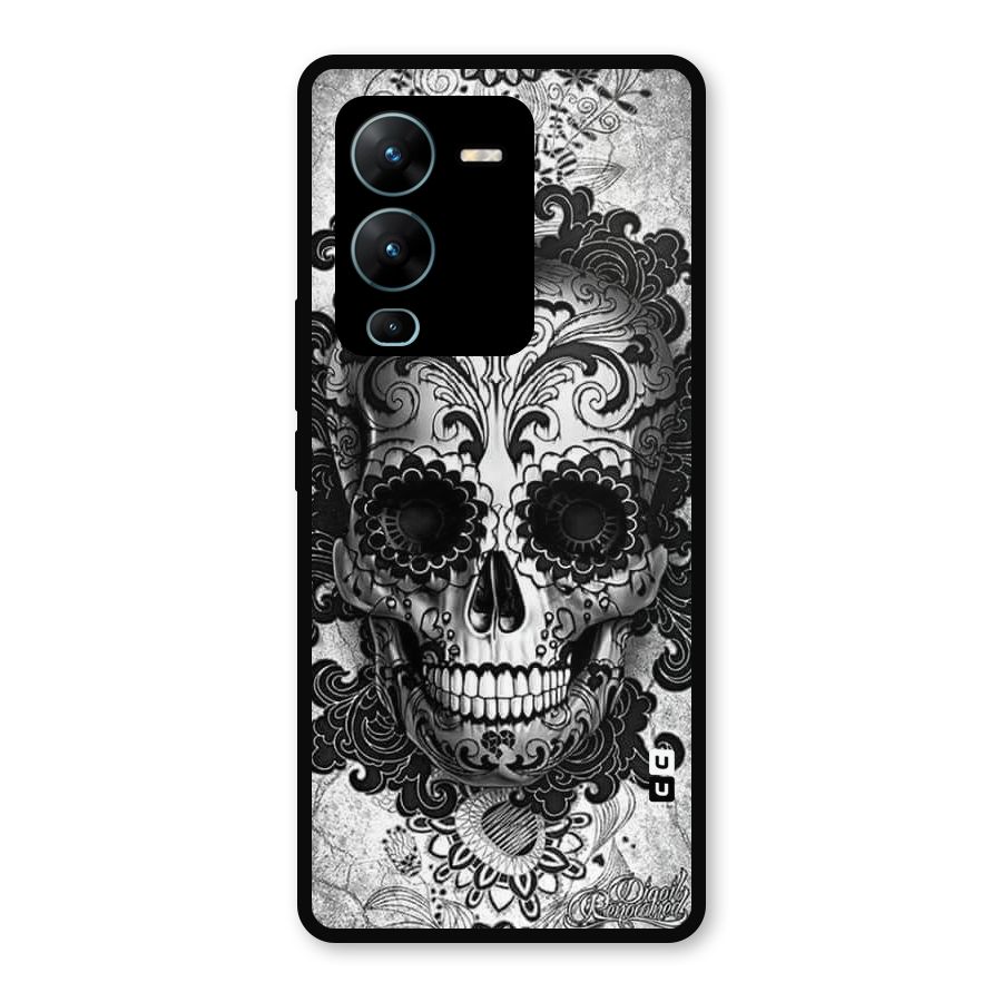Floral Ghost Metal Back Case for Vivo V25 Pro