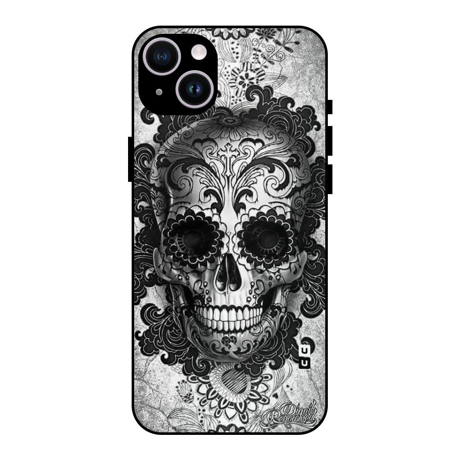 Floral Ghost Metal Back Case for iPhone 14 Plus