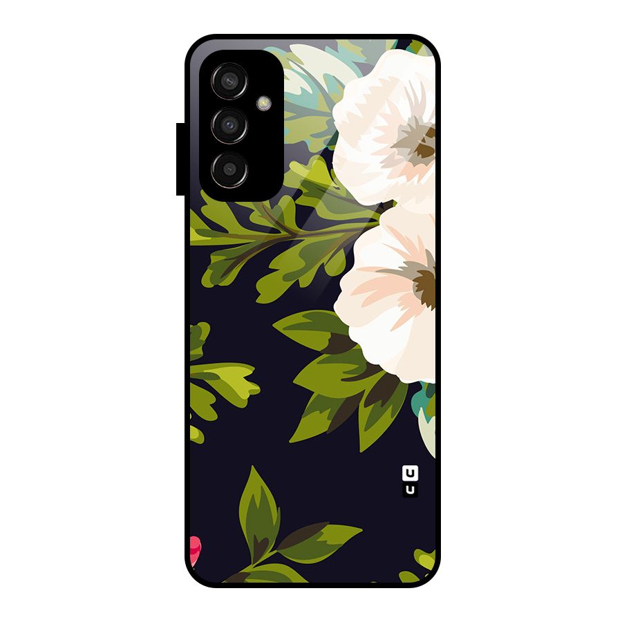 Floral Leaves Glass Back Case for Galaxy F13