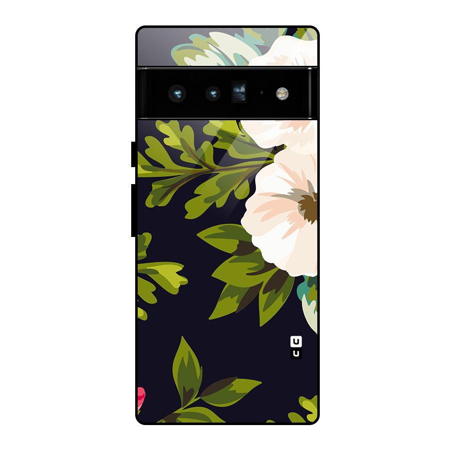 Floral Leaves Glass Back Case for Google Pixel 6 Pro