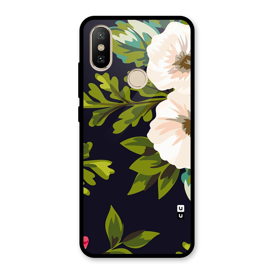 Floral Leaves Glass Back Case for Redmi A2