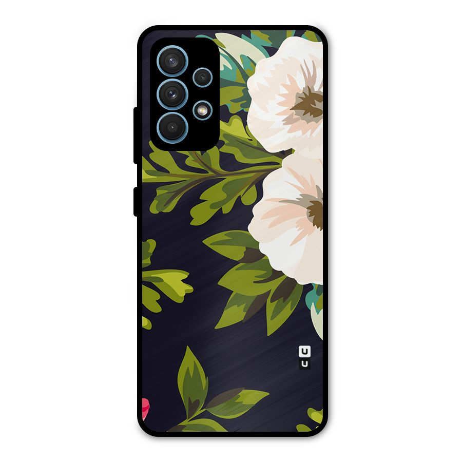 Floral Leaves Metal Back Case for Galaxy A32