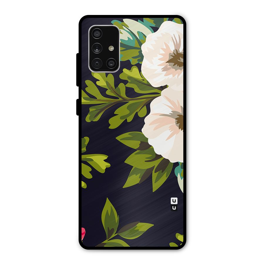 Floral Leaves Metal Back Case for Galaxy A71