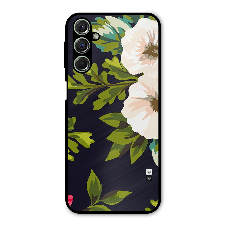 Floral Leaves Metal Back Case for Galaxy F34