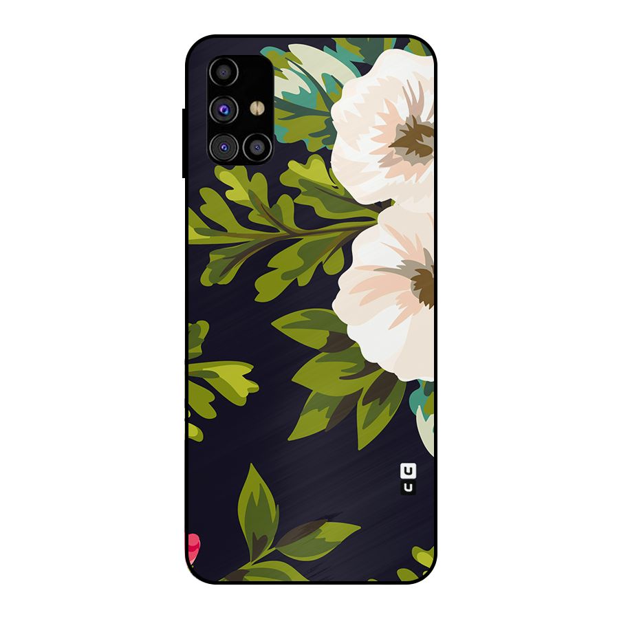 Floral Leaves Metal Back Case for Galaxy M31s