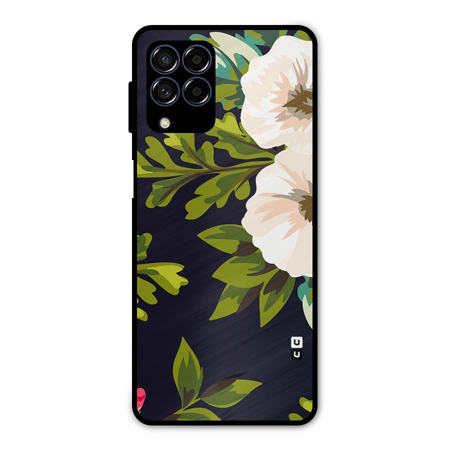 Floral Leaves Metal Back Case for Galaxy M53 5G